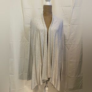 Athleta XL Pranayama Restore Wrap Cardigan Light Heather Gray A line Pockets